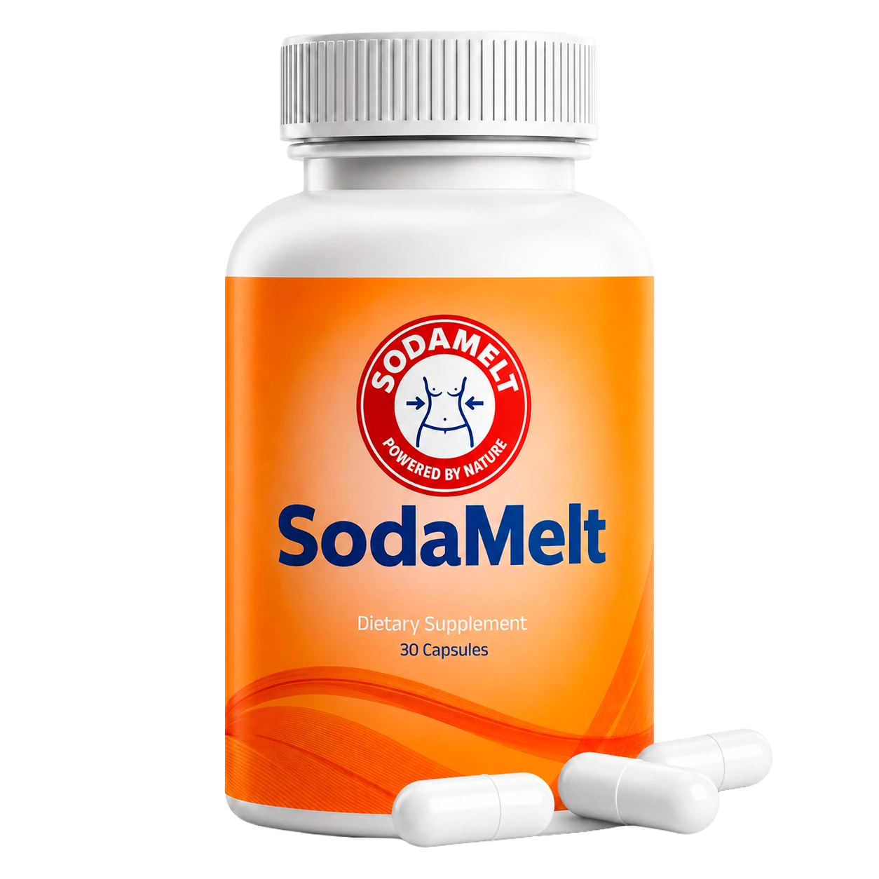 A SodaMelt bottle beside its capsules
