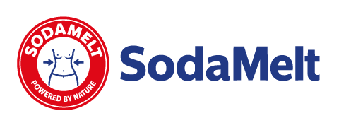 The SodaMelt brand wordmark as printed on the bottle